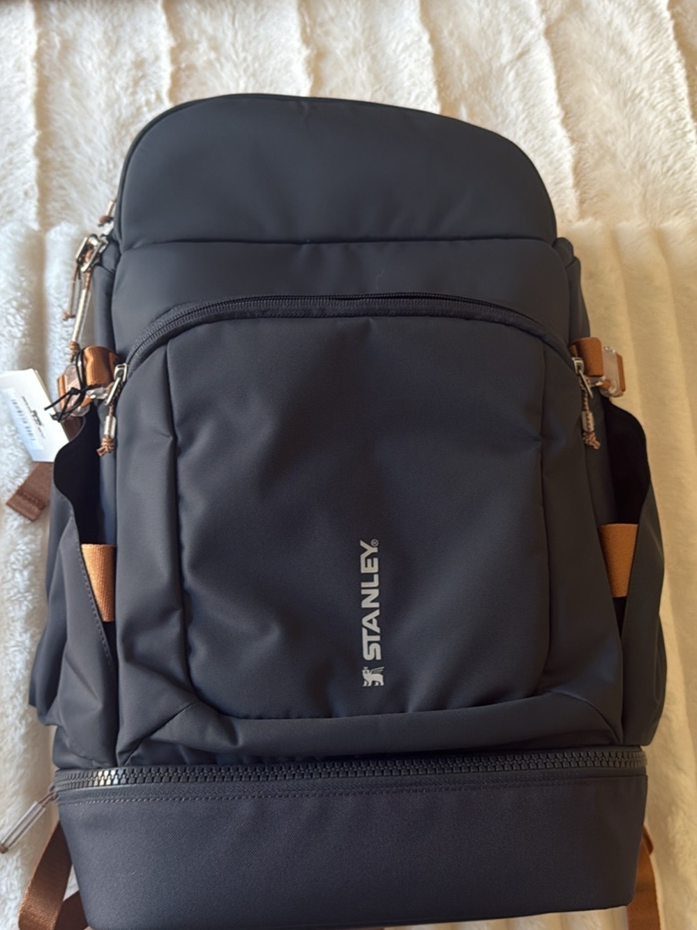 Stanley Black Backpack with Brown Accents